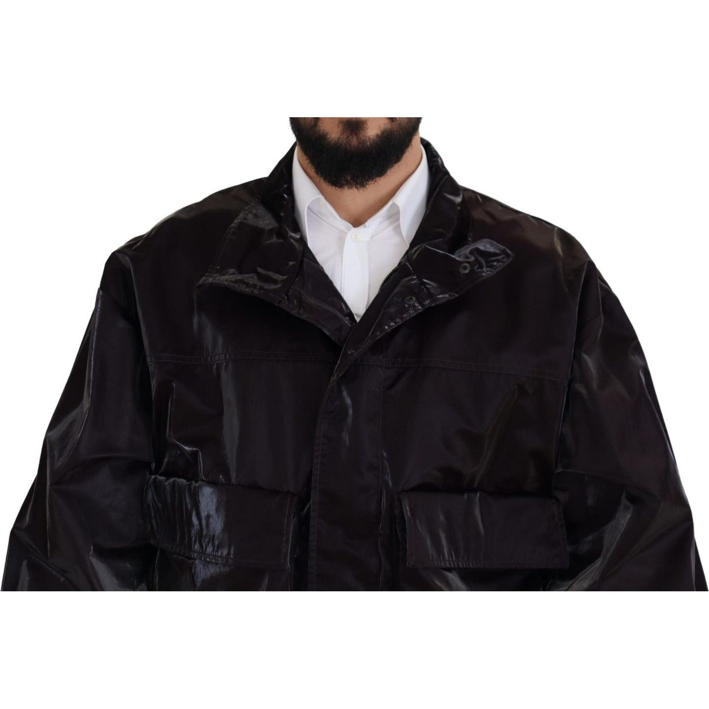 Dolce & Gabbana Elegant Bordeaux Collared Jacket Dolce & Gabbana Black