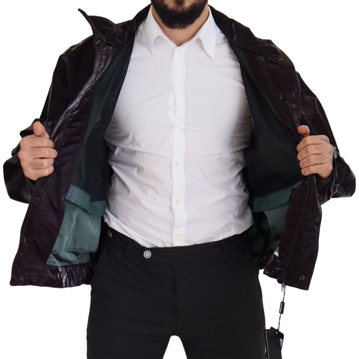 Dolce & Gabbana Elegant Bordeaux Collared Jacket Dolce & Gabbana Black
