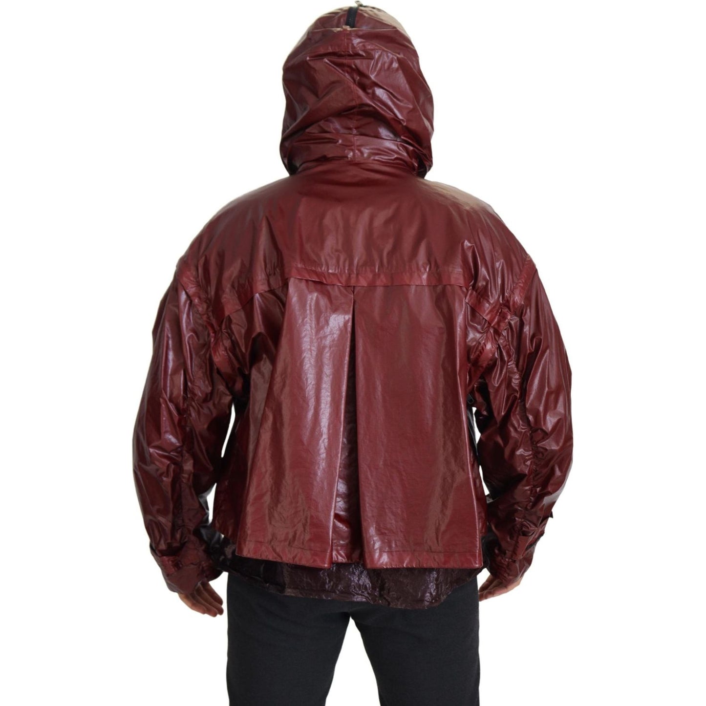 Dolce & Gabbana Elegant Bordeaux Full Zip Hooded Jacket Dolce & Gabbana Saddle Brown