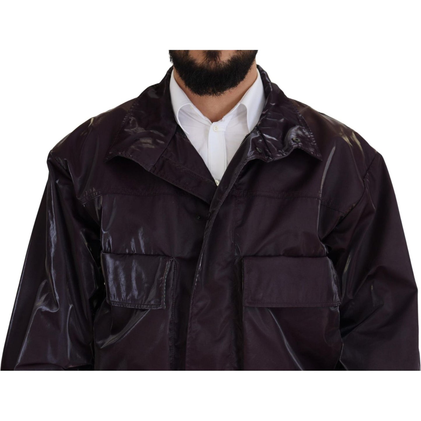 Dolce & Gabbana Elegant Purple Biker Jacket Dolce & Gabbana Black