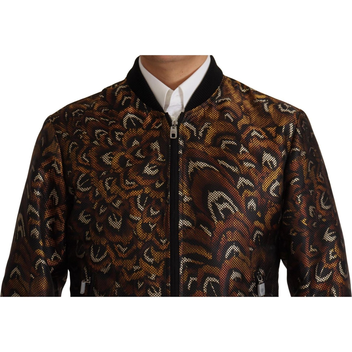 Dolce & Gabbana Elegant Brown Blouson Jacket Dolce & Gabbana Black