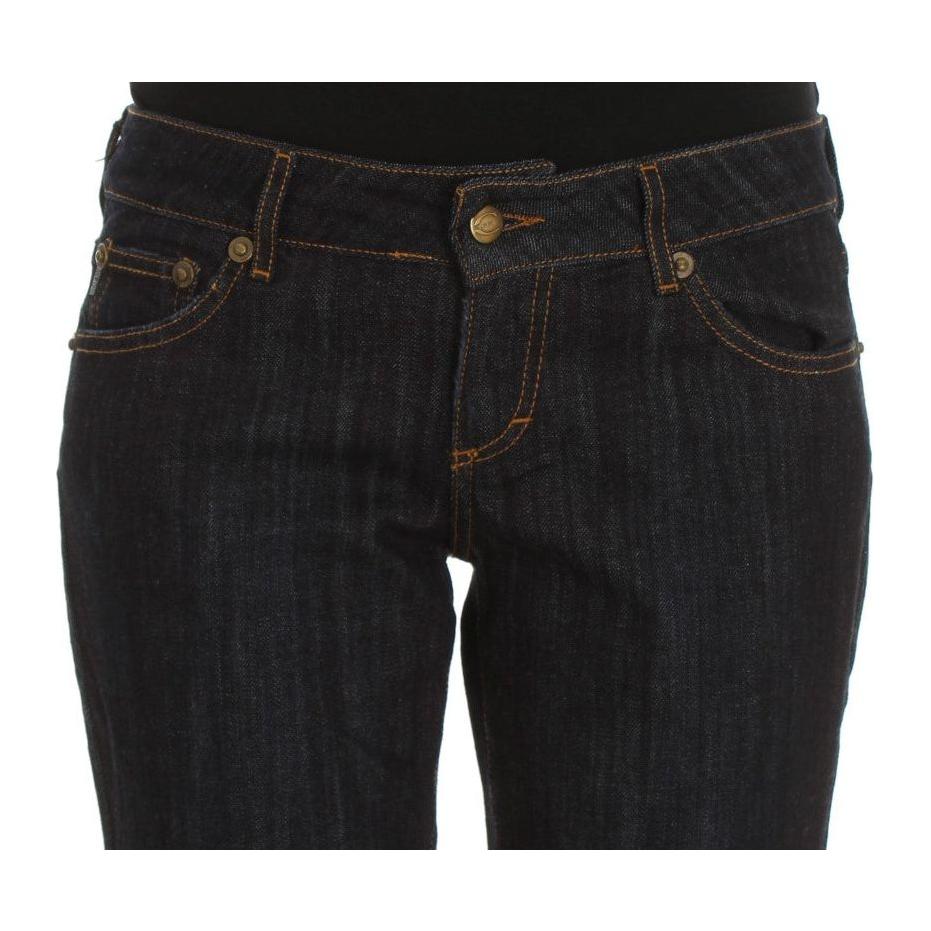 Cavalli Chic Blue Straight Fit Designer Jeans Cavalli Black