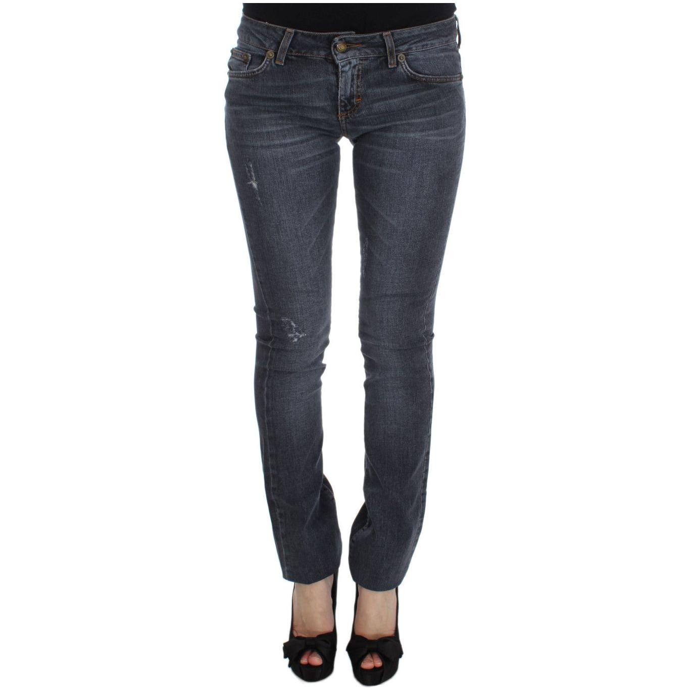Cavalli Slim Fit Green Diamond Blue Wash Jeans Cavalli Dark Slate Gray