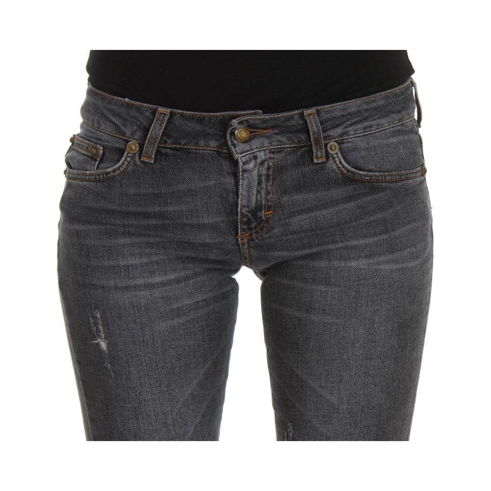 Cavalli Slim Fit Green Diamond Blue Wash Jeans Cavalli Dark Slate Gray