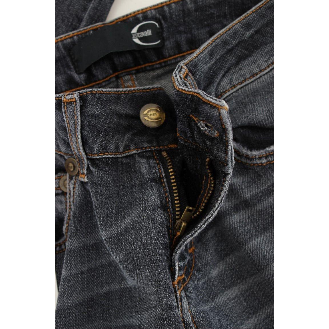 Cavalli Slim Fit Green Diamond Blue Wash Jeans Cavalli Dark Slate Gray