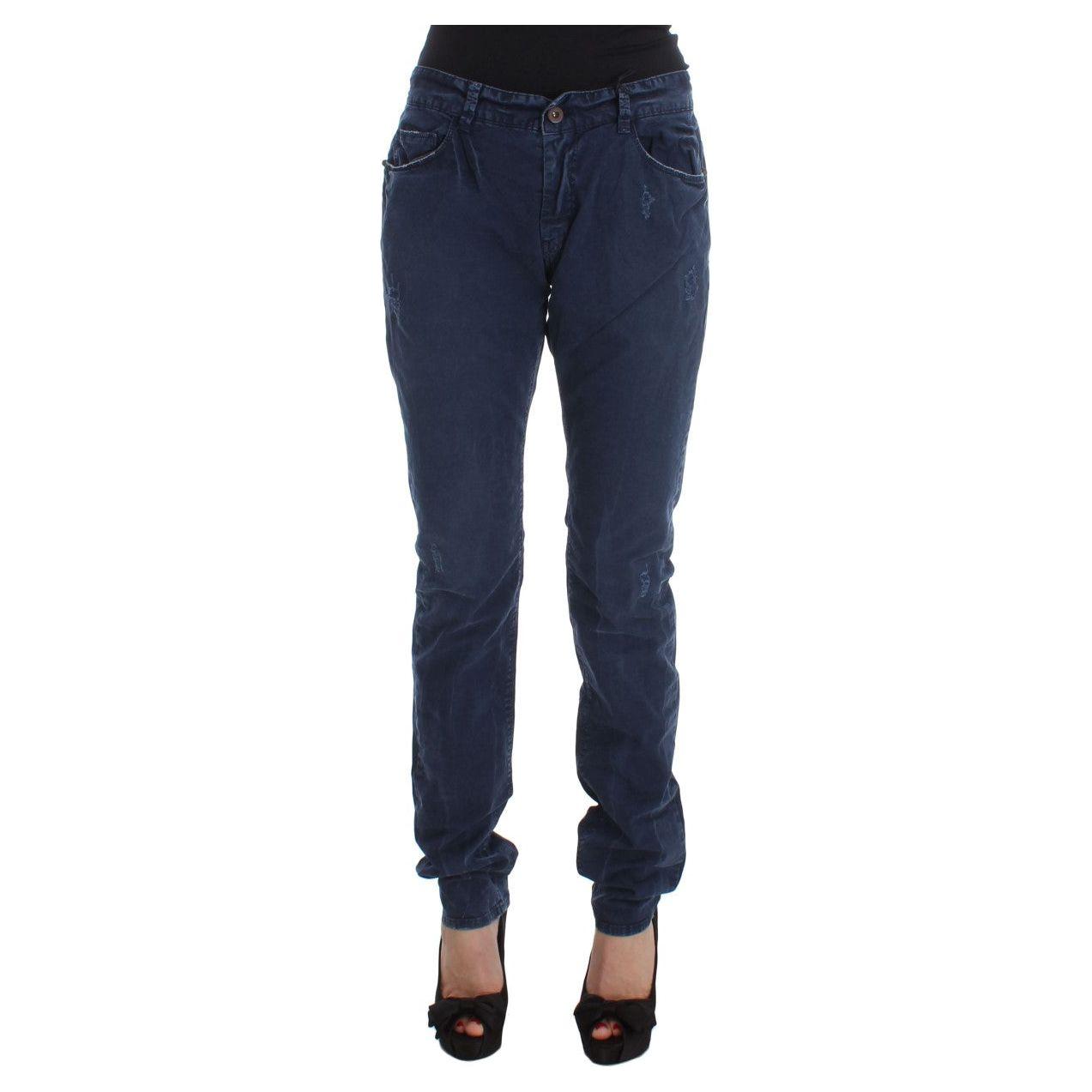 Costume National Chic Regular Fit Blue Denim Jeans Jeans & Pants Costume National Dark Slate Gray