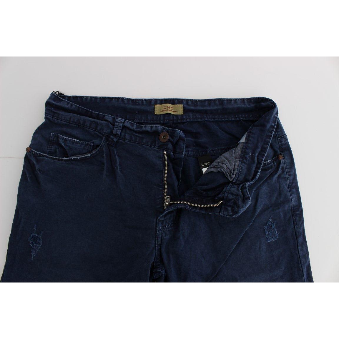Costume National Chic Regular Fit Blue Denim Jeans Jeans & Pants Costume National Black