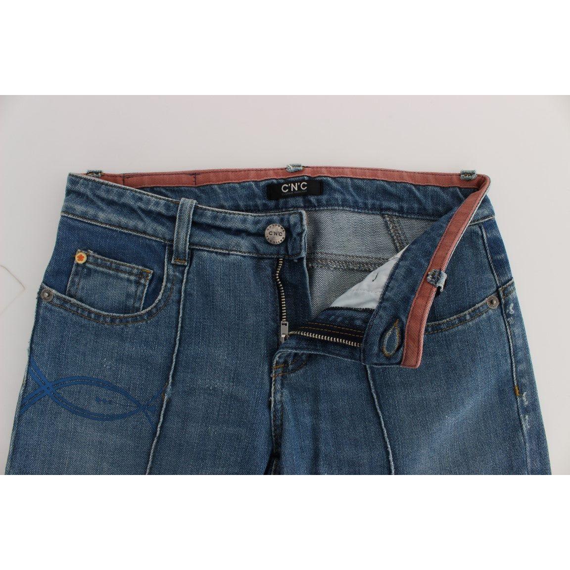 Costume National Chic Slim Fit Blue Jeans for the Modern Woman Jeans & Pants Costume National Light Gray