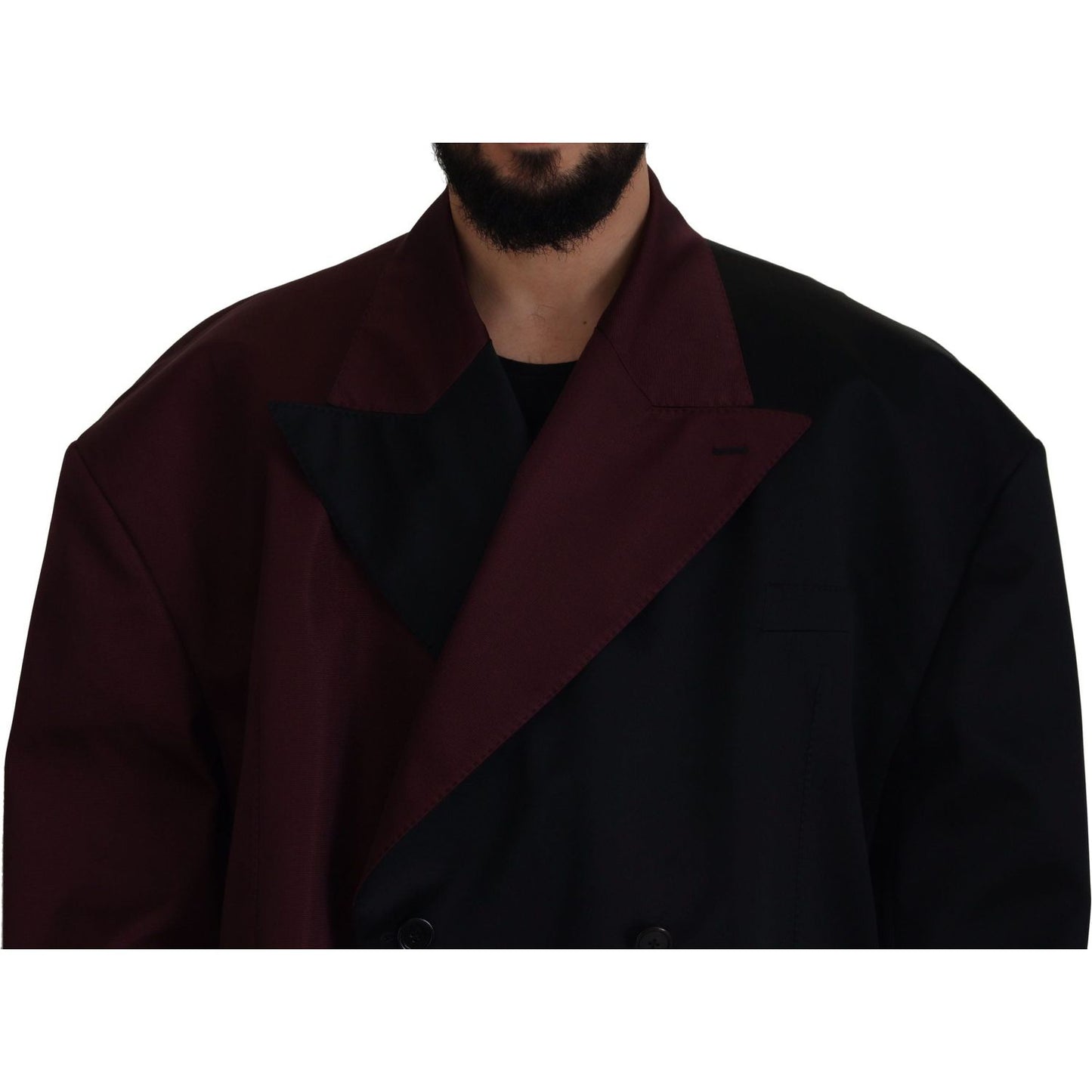 Dolce & Gabbana Elegant Bordeaux Double-Breasted Jacket Dolce & Gabbana Black