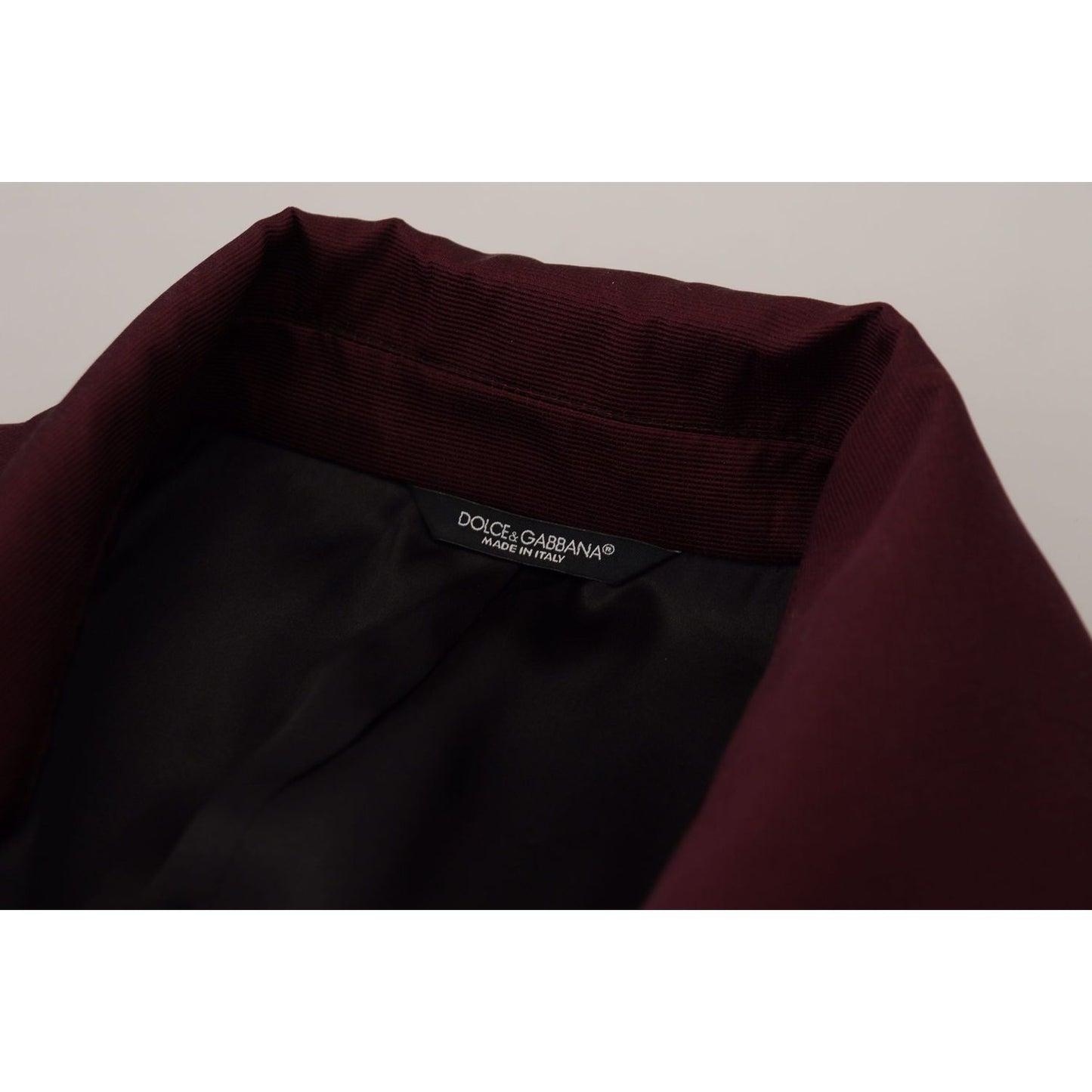 Dolce & Gabbana Elegant Bordeaux Double-Breasted Jacket Dolce & Gabbana Gray
