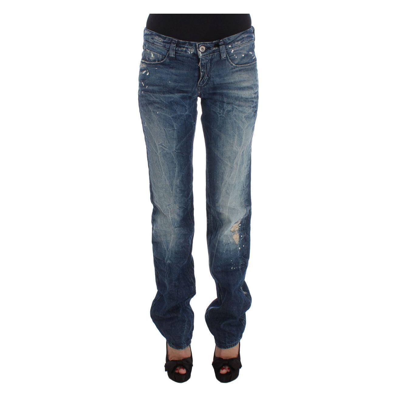 Costume National Chic Blue Regular Fit Denim Jeans & Pants Costume National Dark Slate Gray