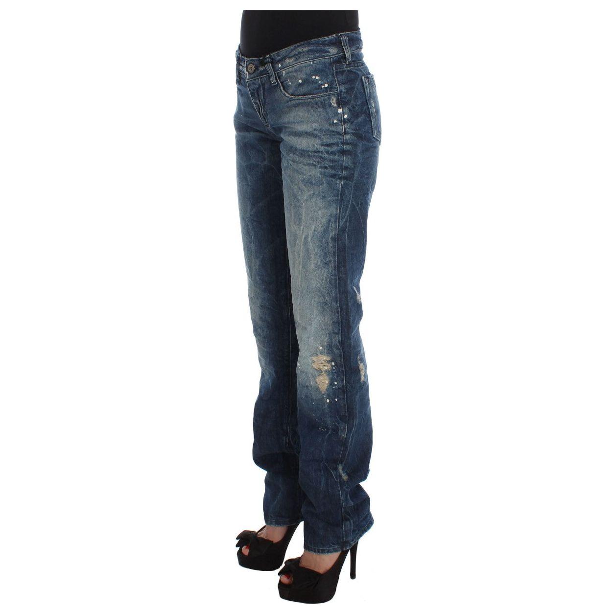 Costume National Chic Blue Regular Fit Denim Jeans & Pants Costume National Dark Slate Gray