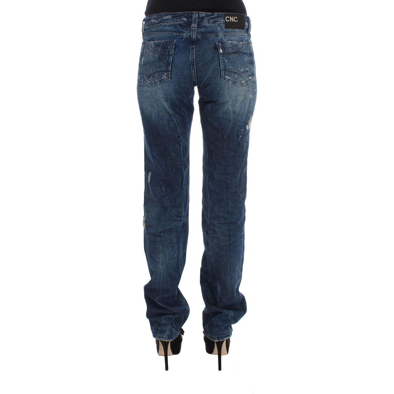 Costume National Chic Blue Regular Fit Denim Jeans & Pants Costume National Dark Slate Gray