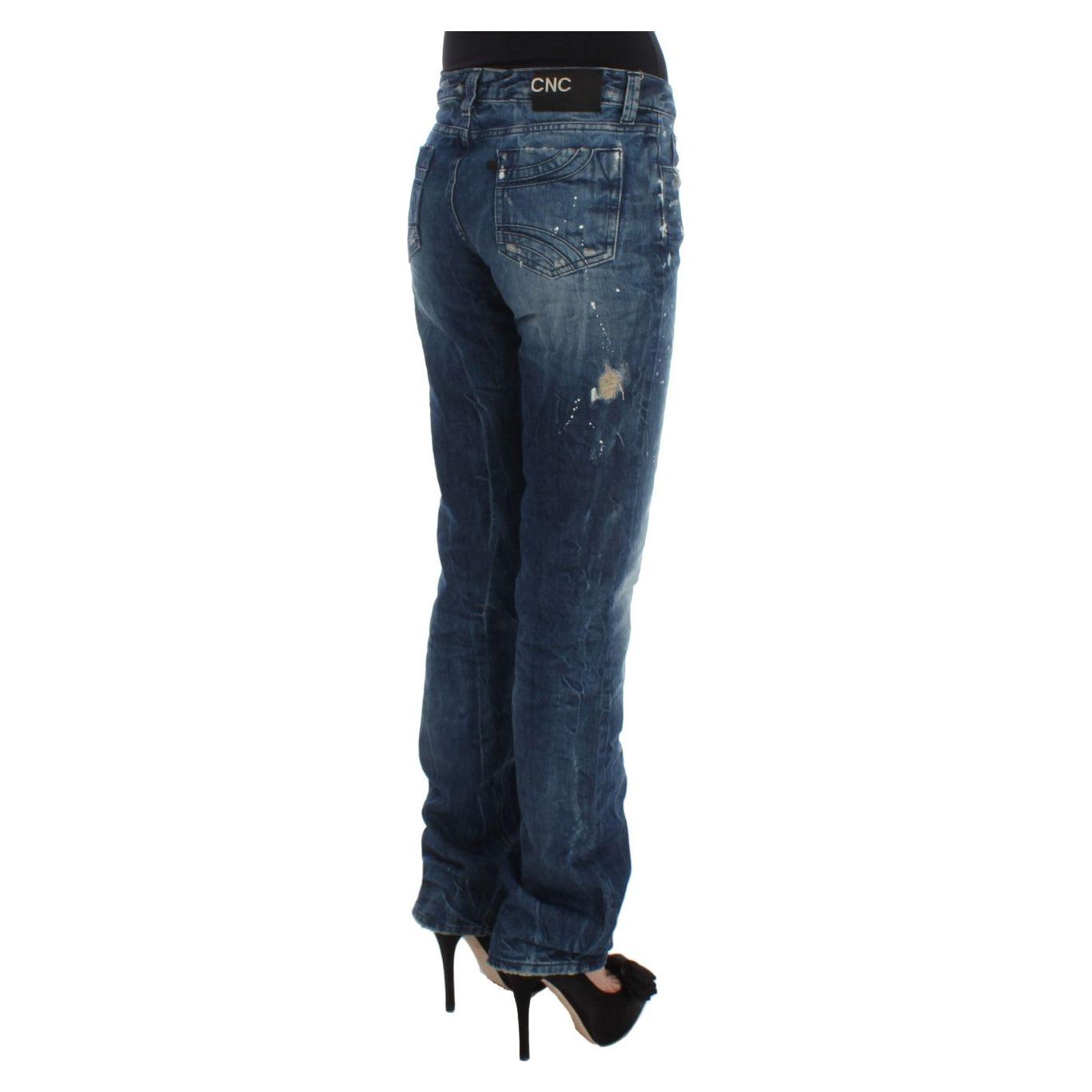 Costume National Chic Blue Regular Fit Denim Jeans & Pants Costume National Dark Slate Gray