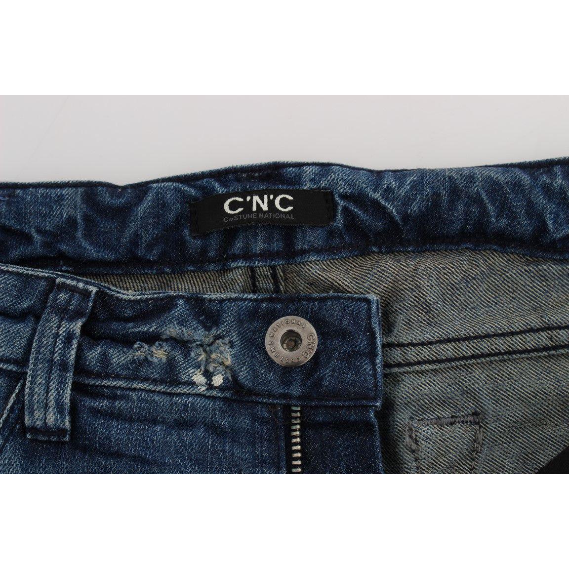 Costume National Chic Blue Regular Fit Denim Jeans & Pants Costume National Dark Slate Gray