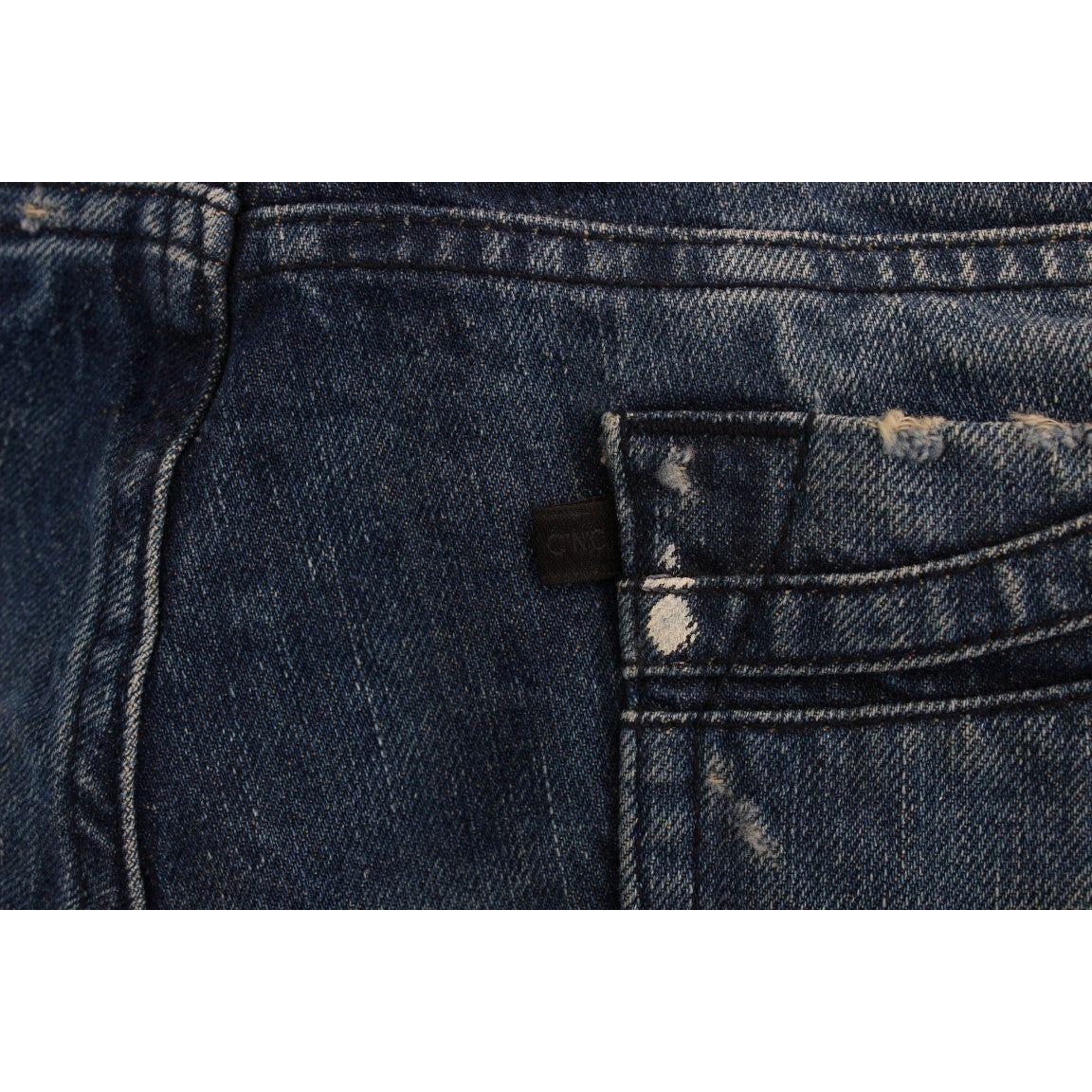 Costume National Chic Blue Regular Fit Denim Jeans & Pants Costume National Dark Slate Gray