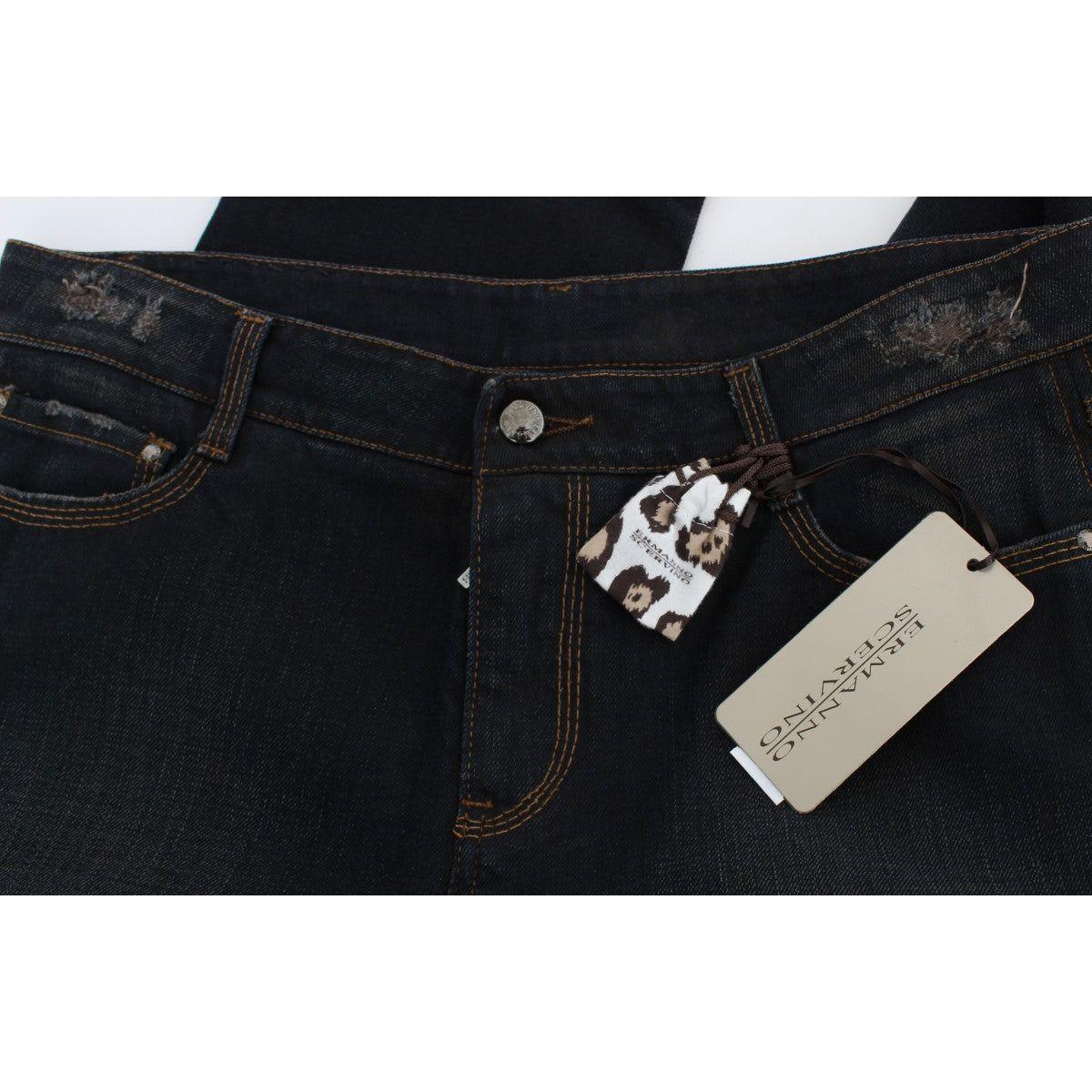 Ermanno Scervino Chic Boyfriend Cotton Jeans - Blue Ermanno Scervino Black
