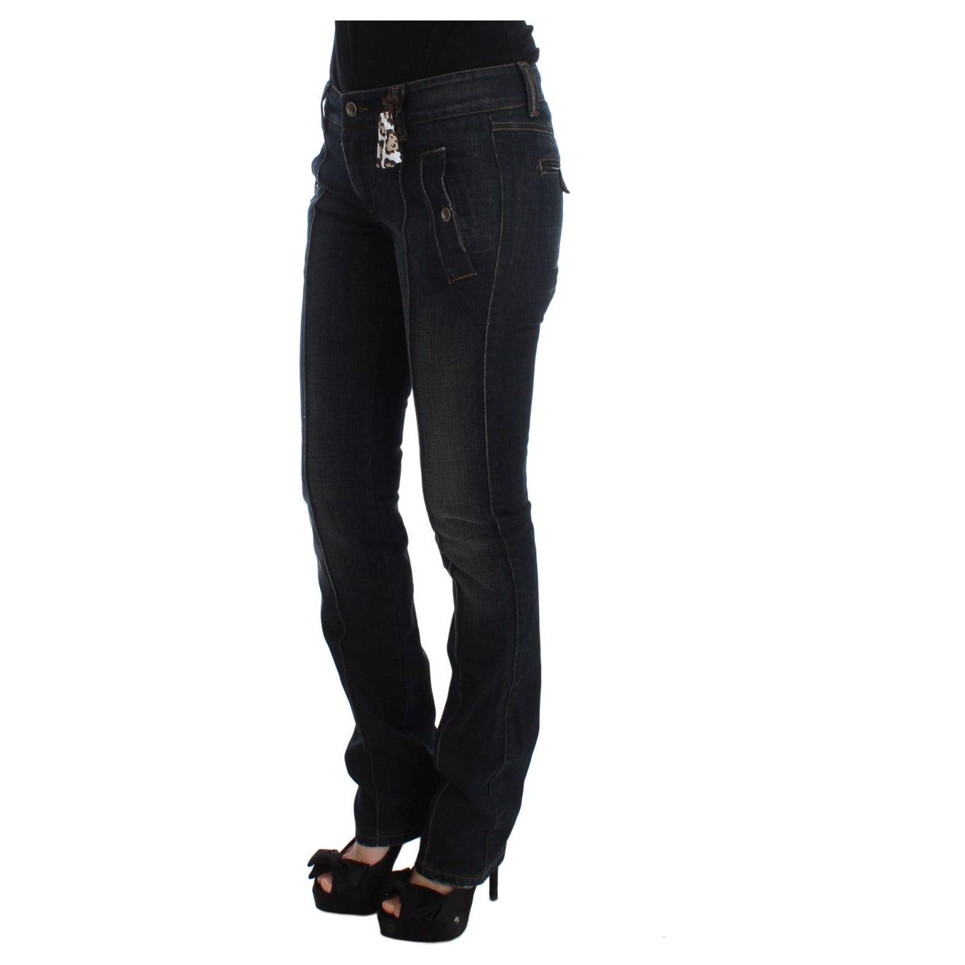 Ermanno Scervino Chic Slim Fit Italian Cotton Jeans Ermanno Scervino Black