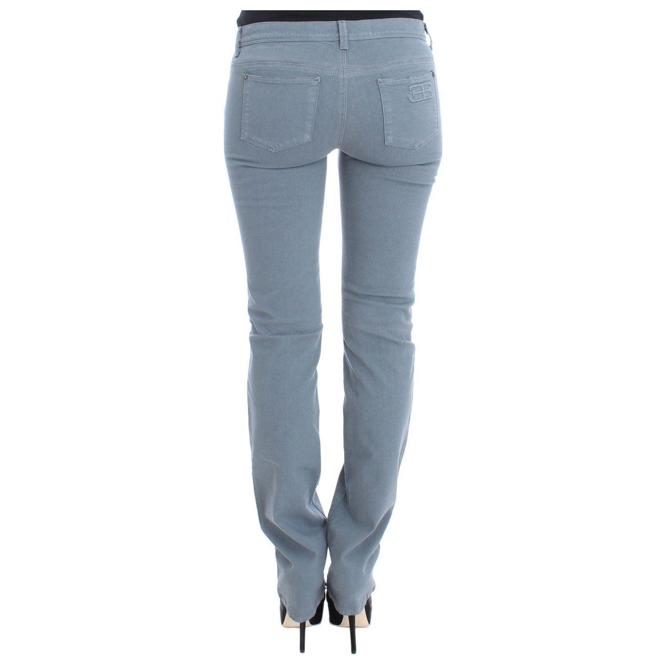 Ermanno Scervino Chic Slim Fit Bootcut Denim Indulgence Jeans & Pants Ermanno Scervino Light Slate Gray