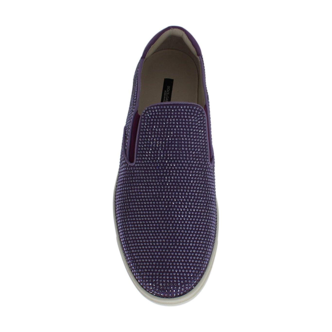 Dolce & Gabbana Elegant Purple Strass Fashion Sneakers MAN SNEAKERS Dolce & Gabbana Dark Slate Gray