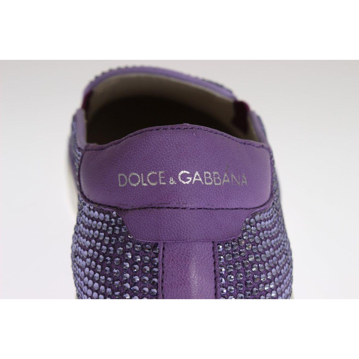Dolce & Gabbana Elegant Purple Strass Fashion Sneakers MAN SNEAKERS Dolce & Gabbana Dim Gray