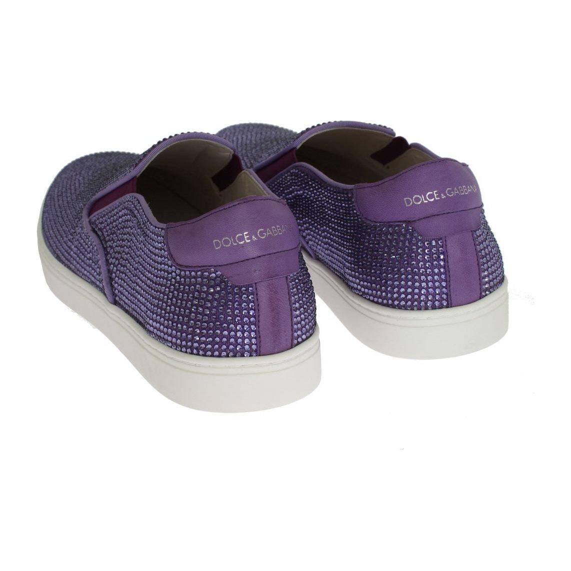 Dolce & Gabbana Elegant Purple Strass Fashion Sneakers MAN SNEAKERS Dolce & Gabbana Dark Slate Gray