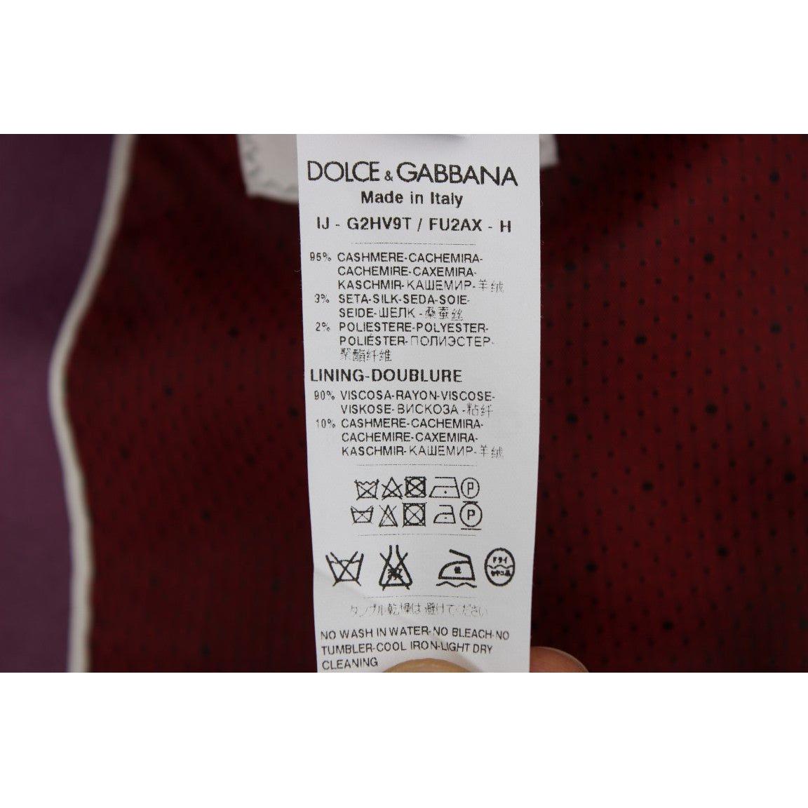Dolce & Gabbana Elegant Purple Cashmere-Silk Blend Blazer Dolce & Gabbana Gray