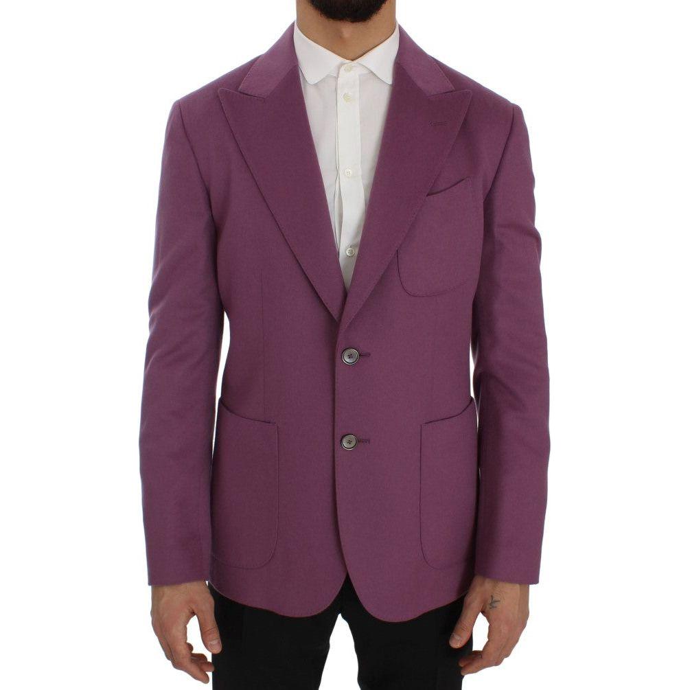 Dolce & Gabbana Elegant Purple Cashmere-Silk Blend Blazer Dolce & Gabbana Dim Gray