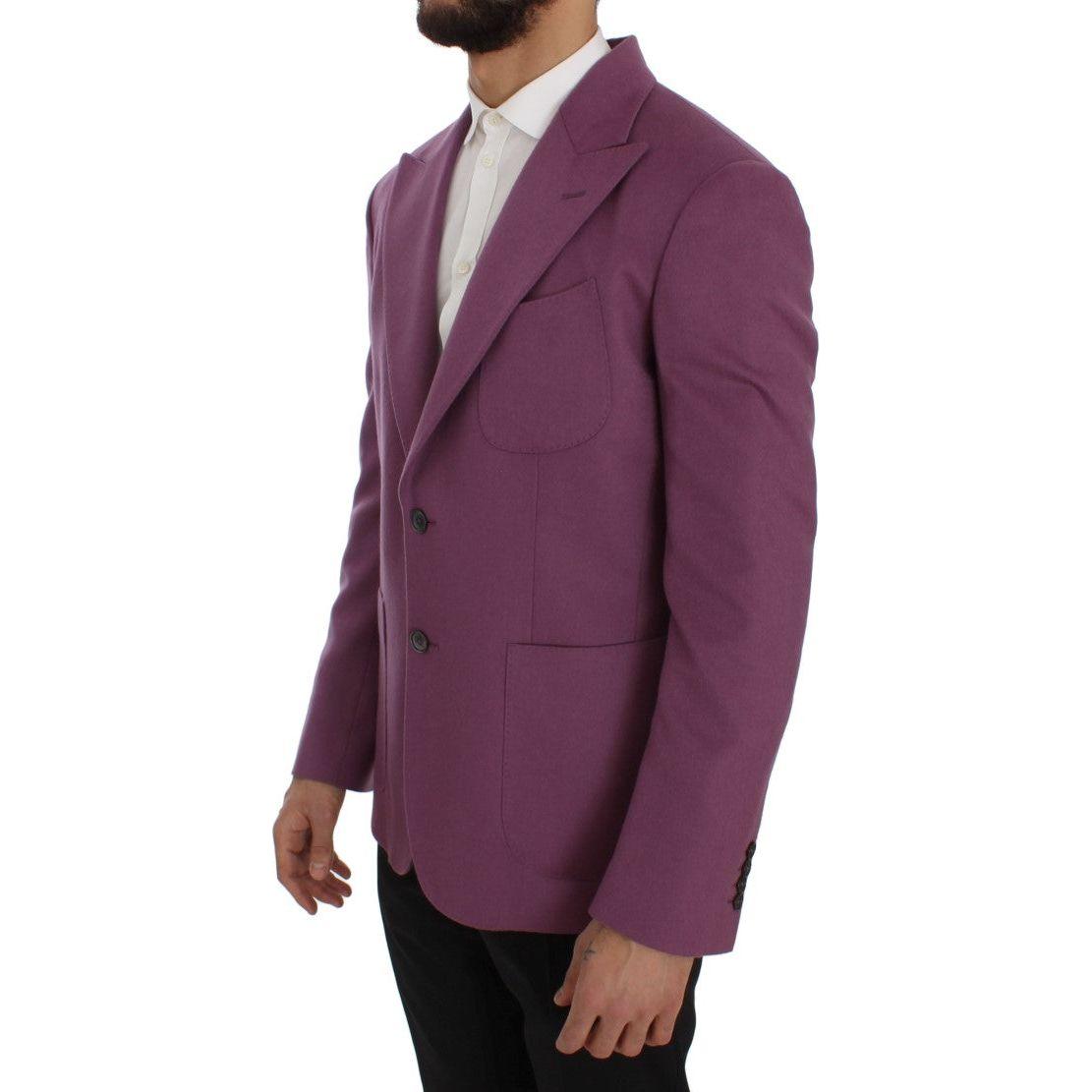 Dolce & Gabbana Elegant Purple Cashmere-Silk Blend Blazer Dolce & Gabbana Dim Gray