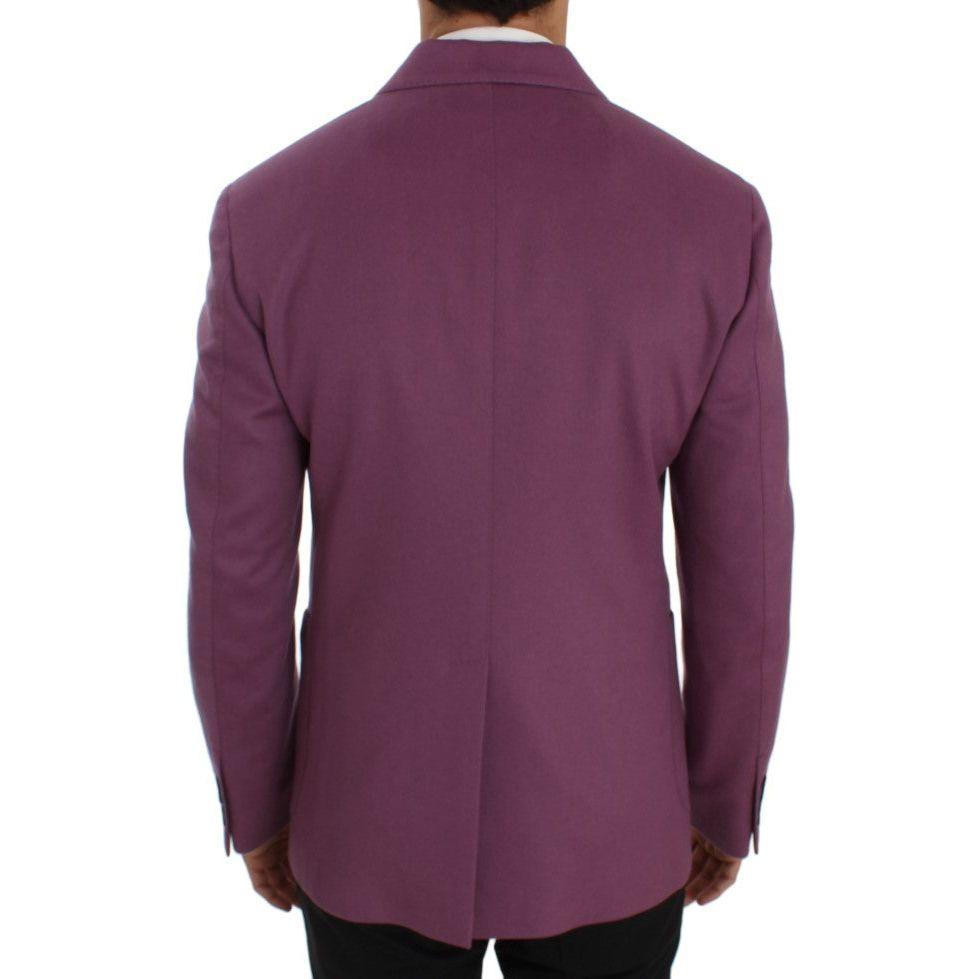 Dolce & Gabbana Elegant Purple Cashmere-Silk Blend Blazer Dolce & Gabbana Dim Gray