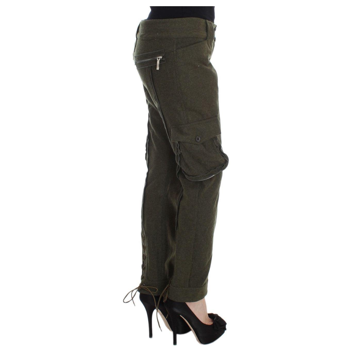 Ermanno Scervino Chic Green Cargo Pants for Effortless Style Ermanno Scervino Dark Slate Gray