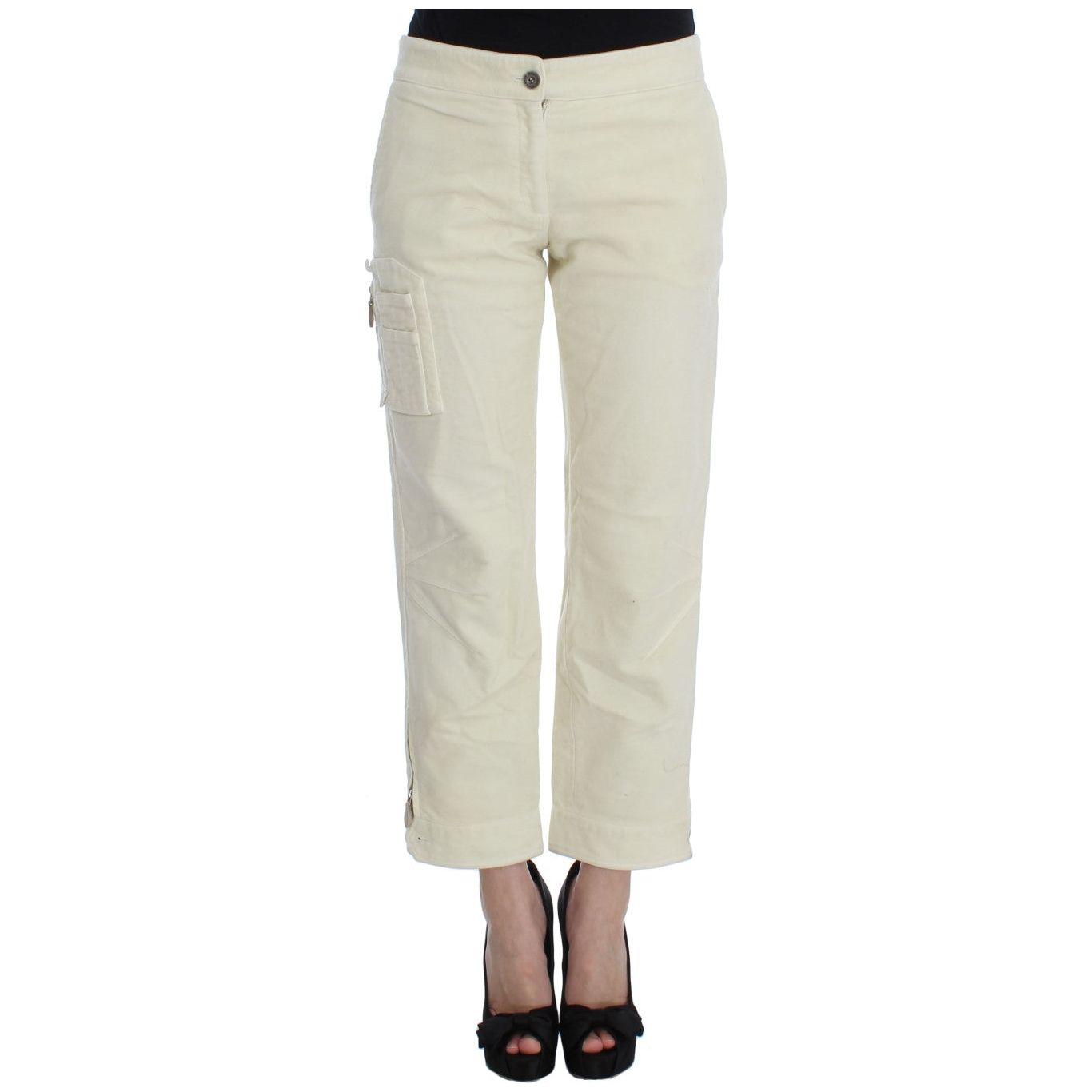 Ermanno Scervino Beige Capri Cropped Chic Pants Jeans & Pants Ermanno Scervino Gray