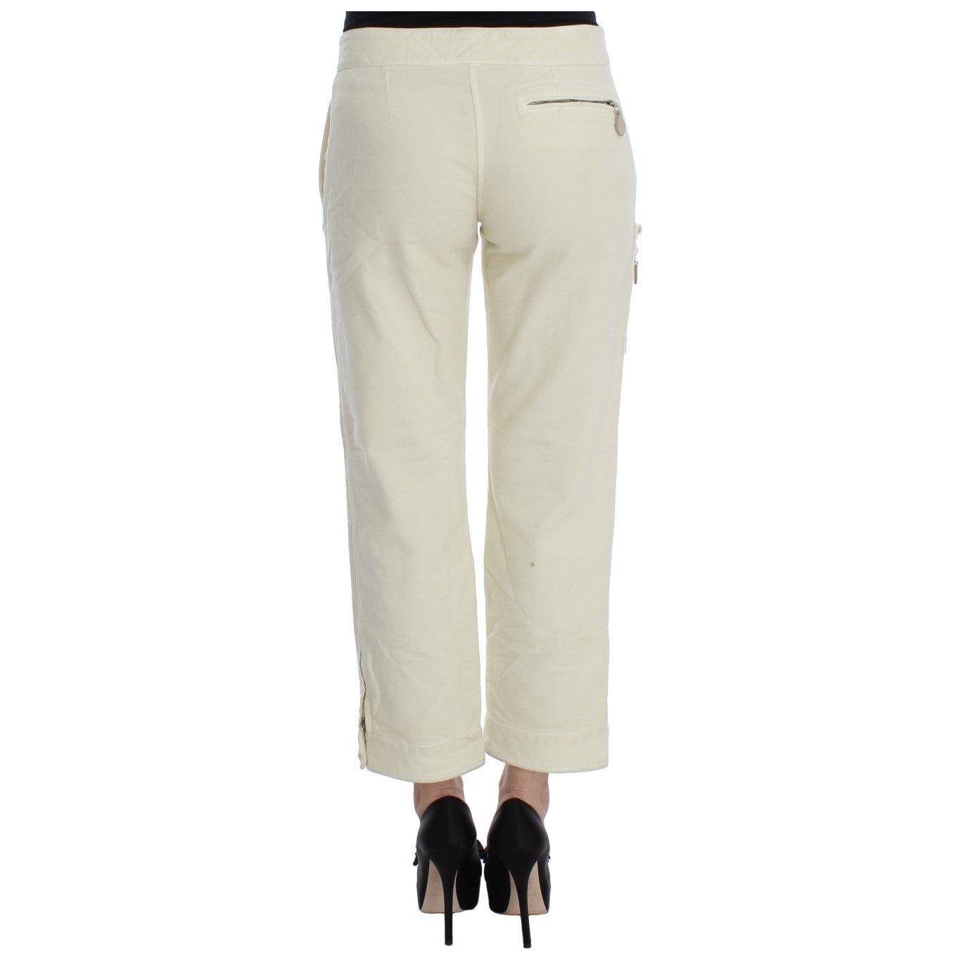 Ermanno Scervino Beige Capri Cropped Chic Pants Jeans & Pants Ermanno Scervino Gray