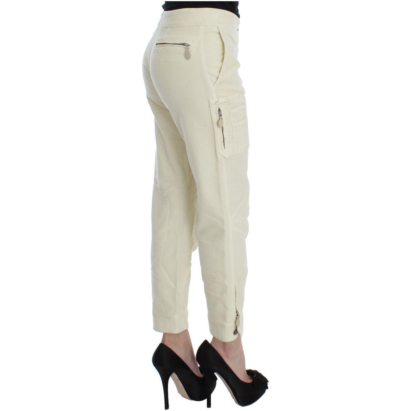 Ermanno Scervino Beige Capri Cropped Chic Pants Jeans & Pants Ermanno Scervino Gray