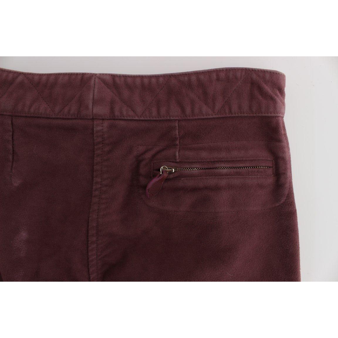 Ermanno Scervino Chic Bordeaux Capri Cropped Cargo Pants Ermanno Scervino Dark Slate Gray