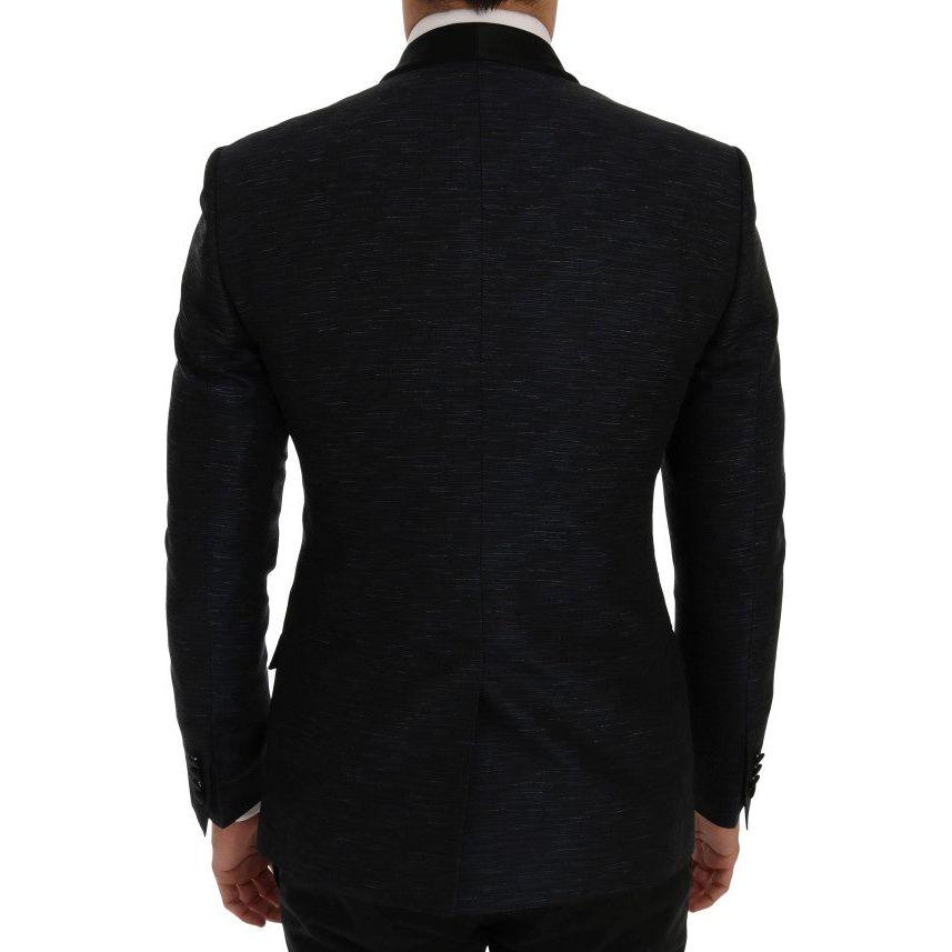 Dolce & Gabbana Elegant Blue & Black Slim Fit Suit Ensemble Dolce & Gabbana Black