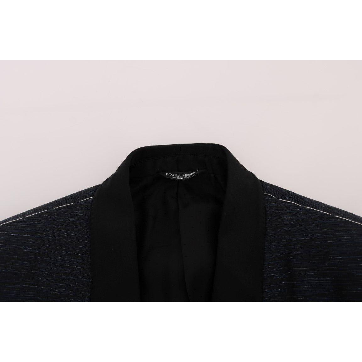 Dolce & Gabbana Elegant Blue & Black Slim Fit Suit Ensemble Dolce & Gabbana Black