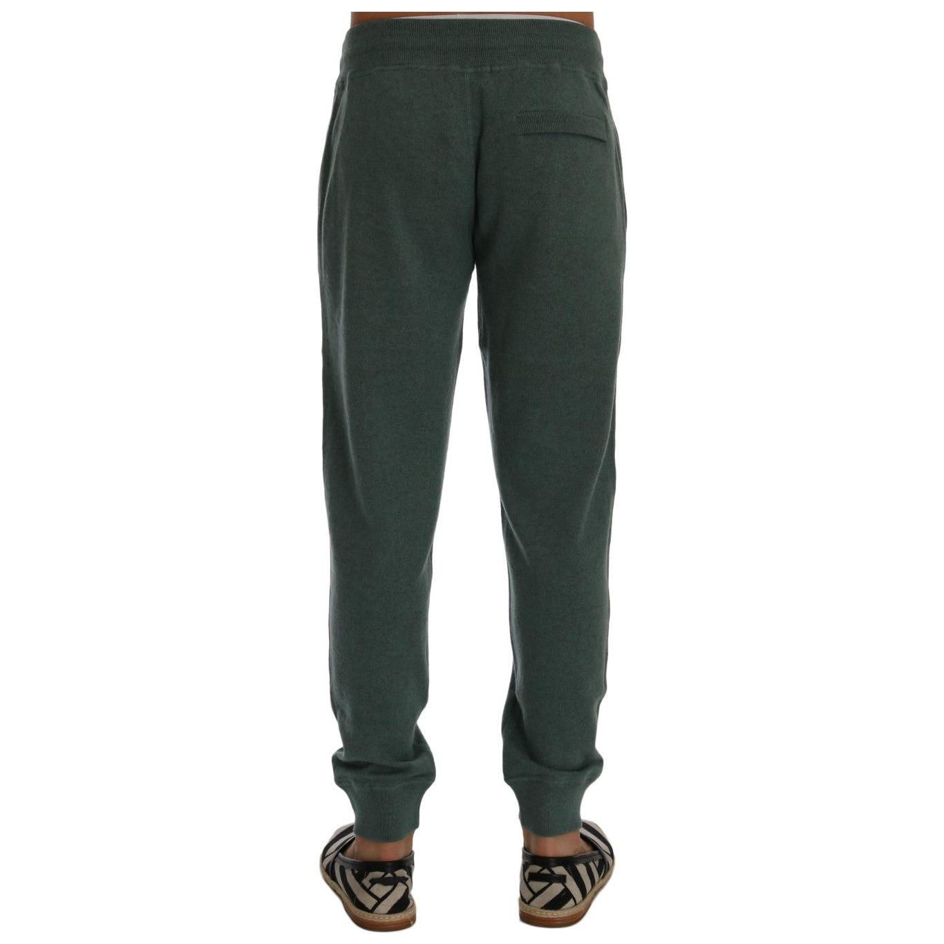 Dolce & Gabbana Elegant Green Cashmere Sport Pants Dolce & Gabbana Dark Slate Gray