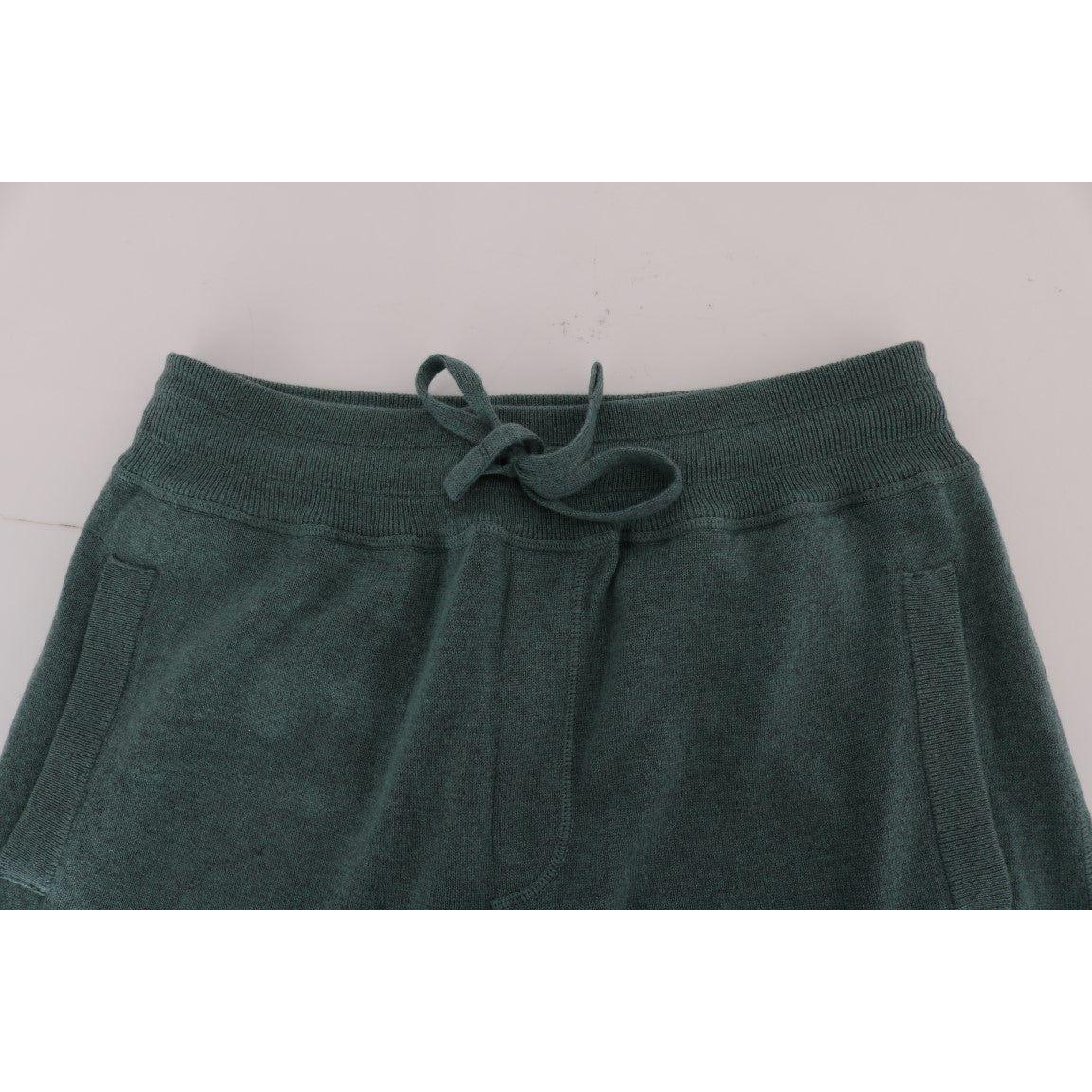 Dolce & Gabbana Elegant Green Cashmere Sport Pants Dolce & Gabbana Gray