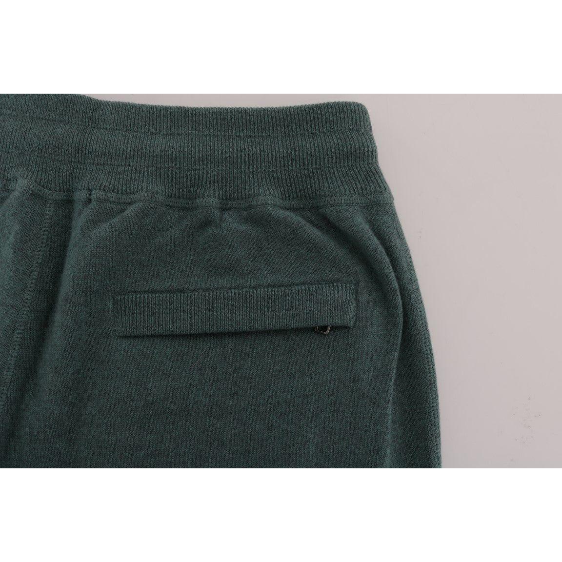 Dolce & Gabbana Elegant Green Cashmere Sport Pants Dolce & Gabbana Dark Slate Gray