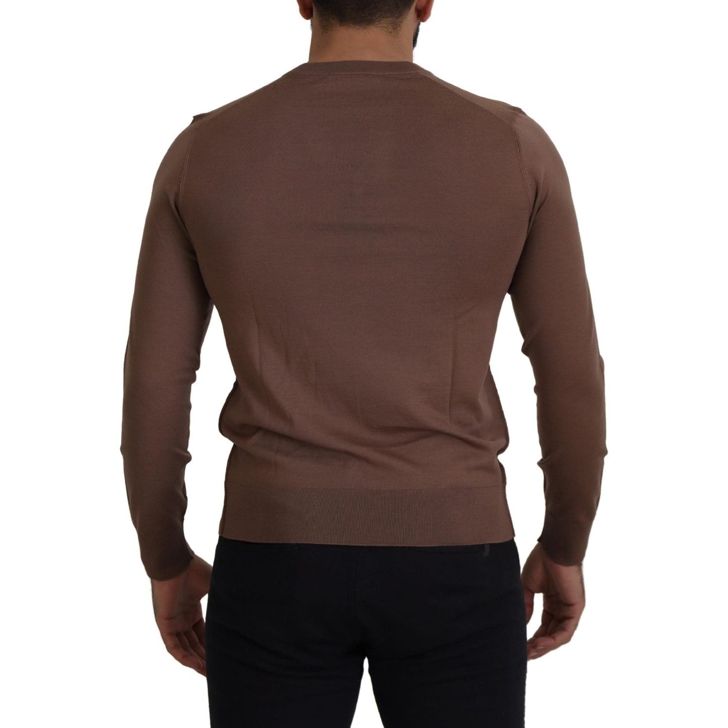 Dolce & Gabbana Elegant Virgin Wool V-Neck Pullover Sweater Dolce & Gabbana Dark Slate Gray