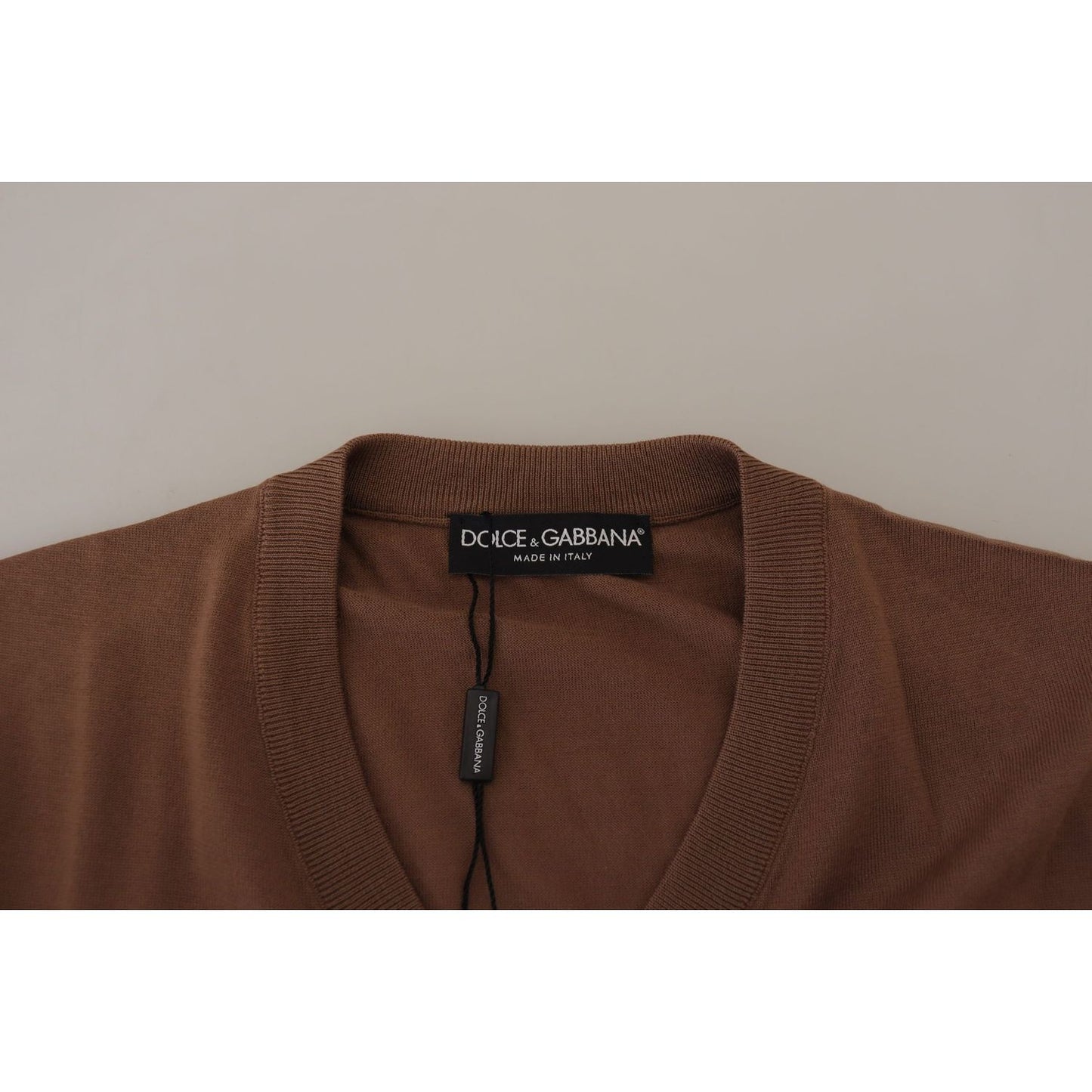 Dolce & Gabbana Elegant Virgin Wool V-Neck Pullover Sweater Dolce & Gabbana Dark Gray