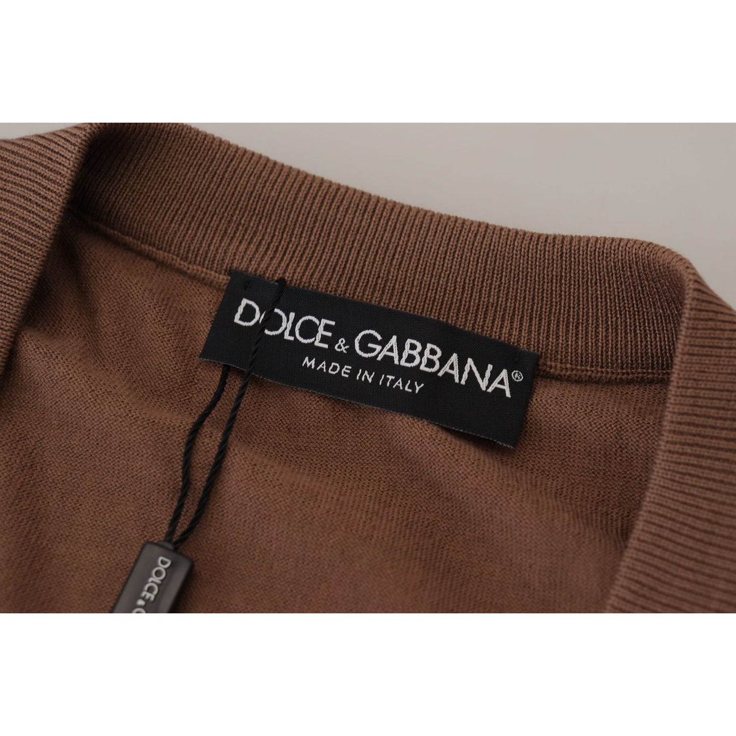 Dolce & Gabbana Elegant Virgin Wool V-Neck Pullover Sweater Dolce & Gabbana Dark Olive Green
