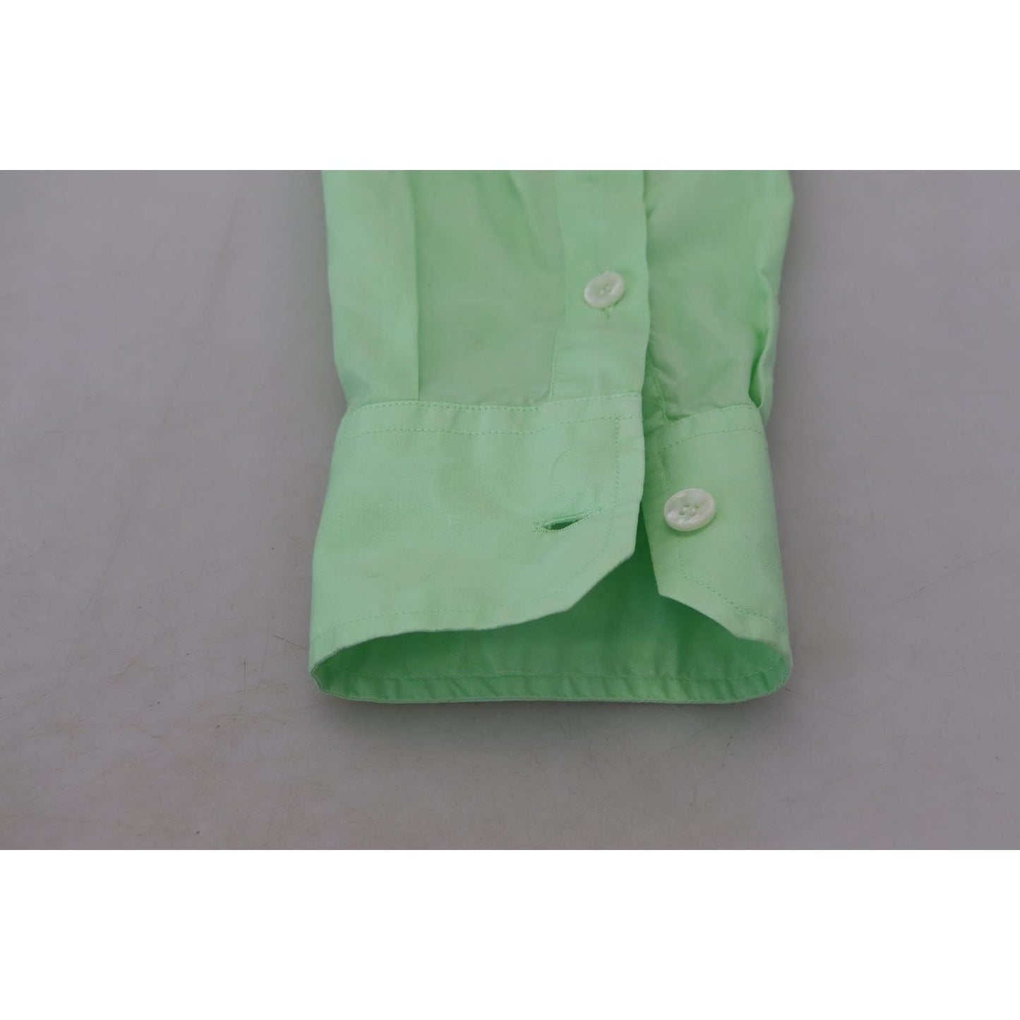Dolce & Gabbana Mint Green Slim Fit Casual Button-Down Shirt Dolce & Gabbana Light Slate Gray