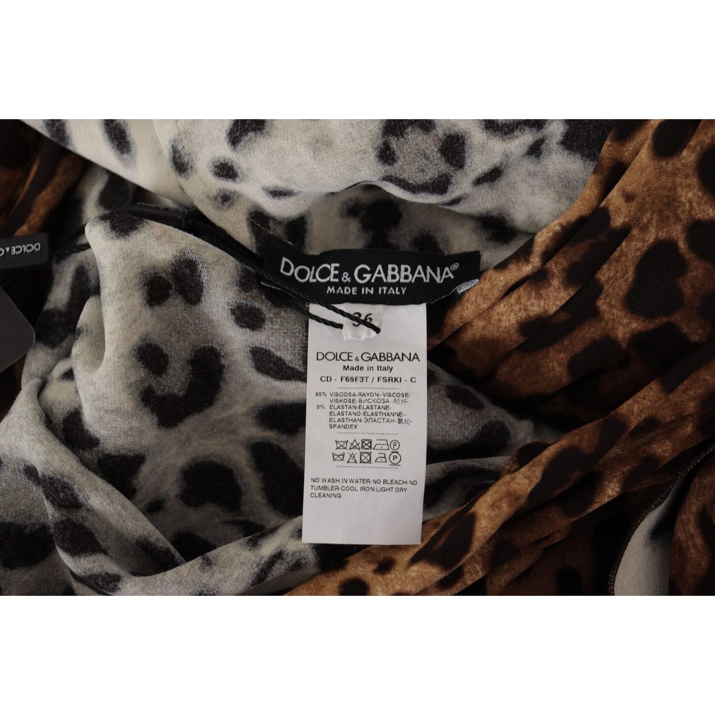Dolce & Gabbana Elegant V-Neck A-Line Maxi Dress in Brown Dolce & Gabbana Black