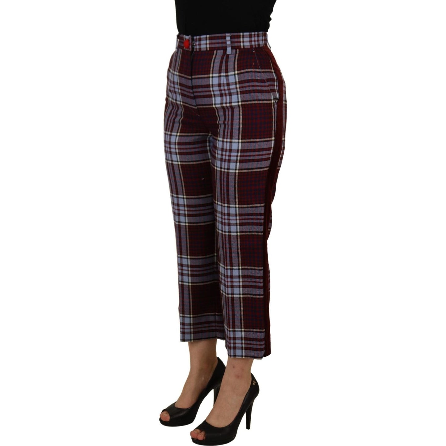 Dolce & Gabbana Elegant High Waist Wool-Blend Trousers Dolce & Gabbana Black