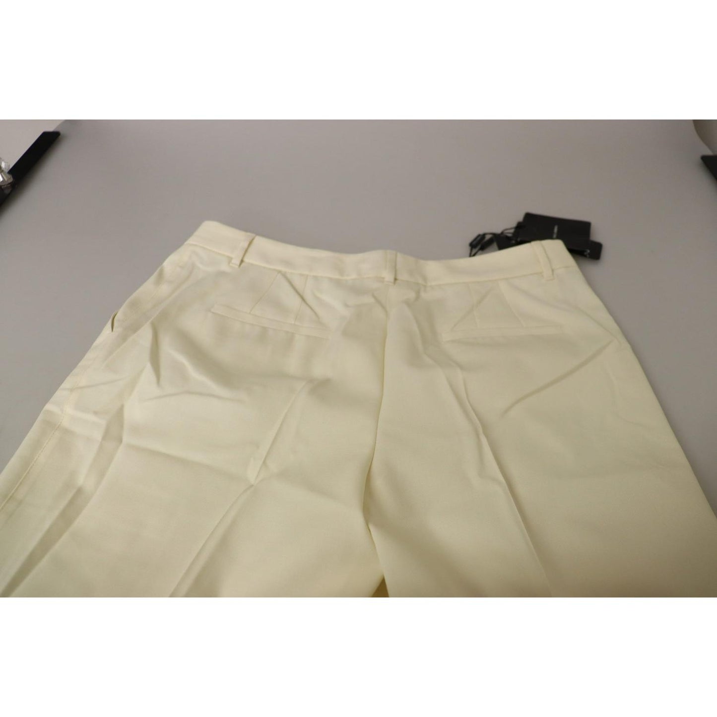 Dolce & Gabbana Elegant Ivory High-Waist Wool Pants Dolce & Gabbana Rosy Brown
