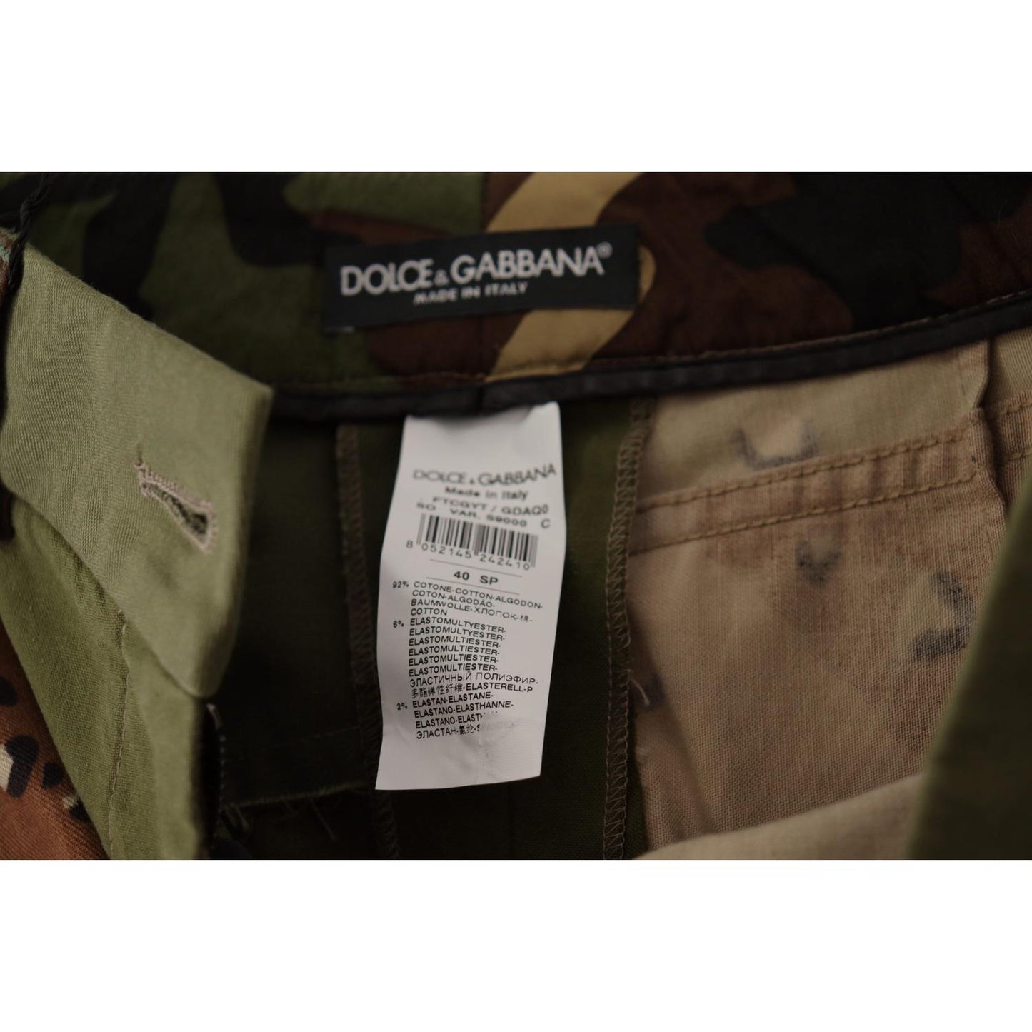 Dolce & Gabbana Army Green High-Waist Hot Pants Dolce & Gabbana Black
