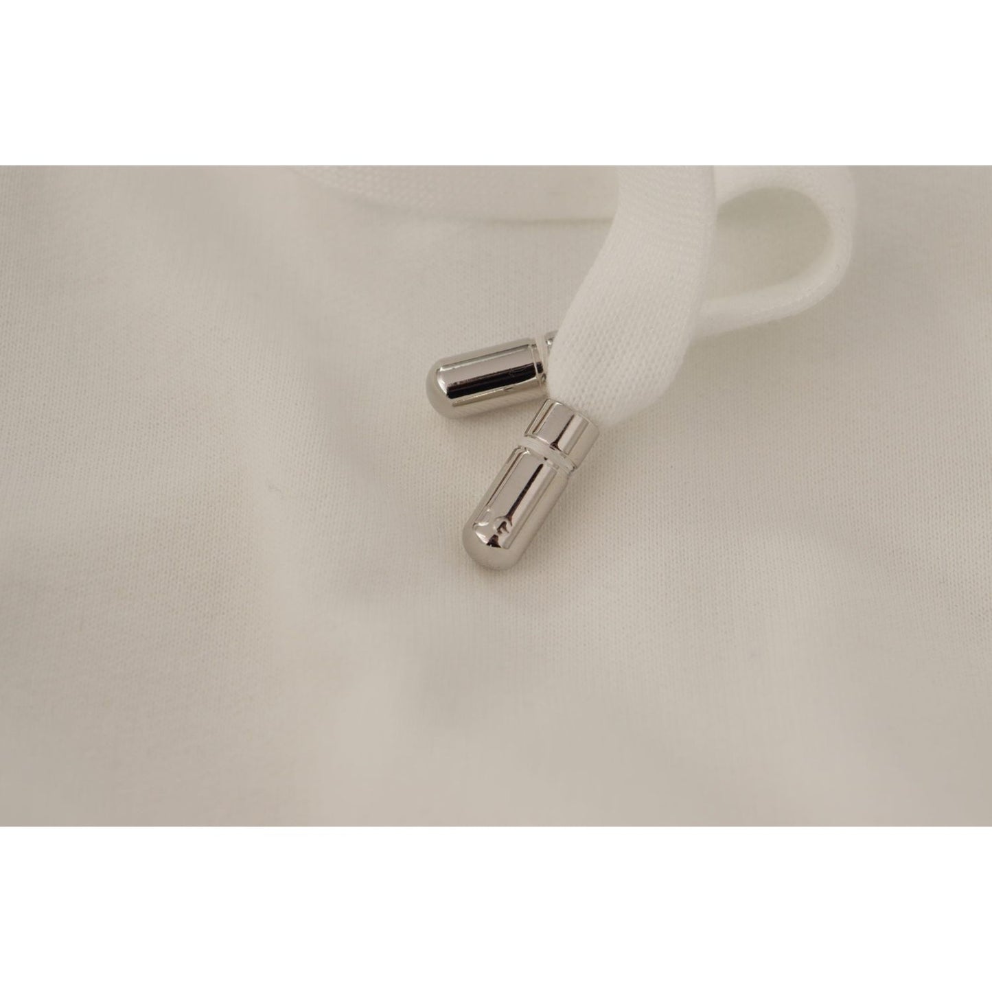 Dolce & Gabbana Chic White Hooded Pullover Sweater Dolce & Gabbana Dark Gray