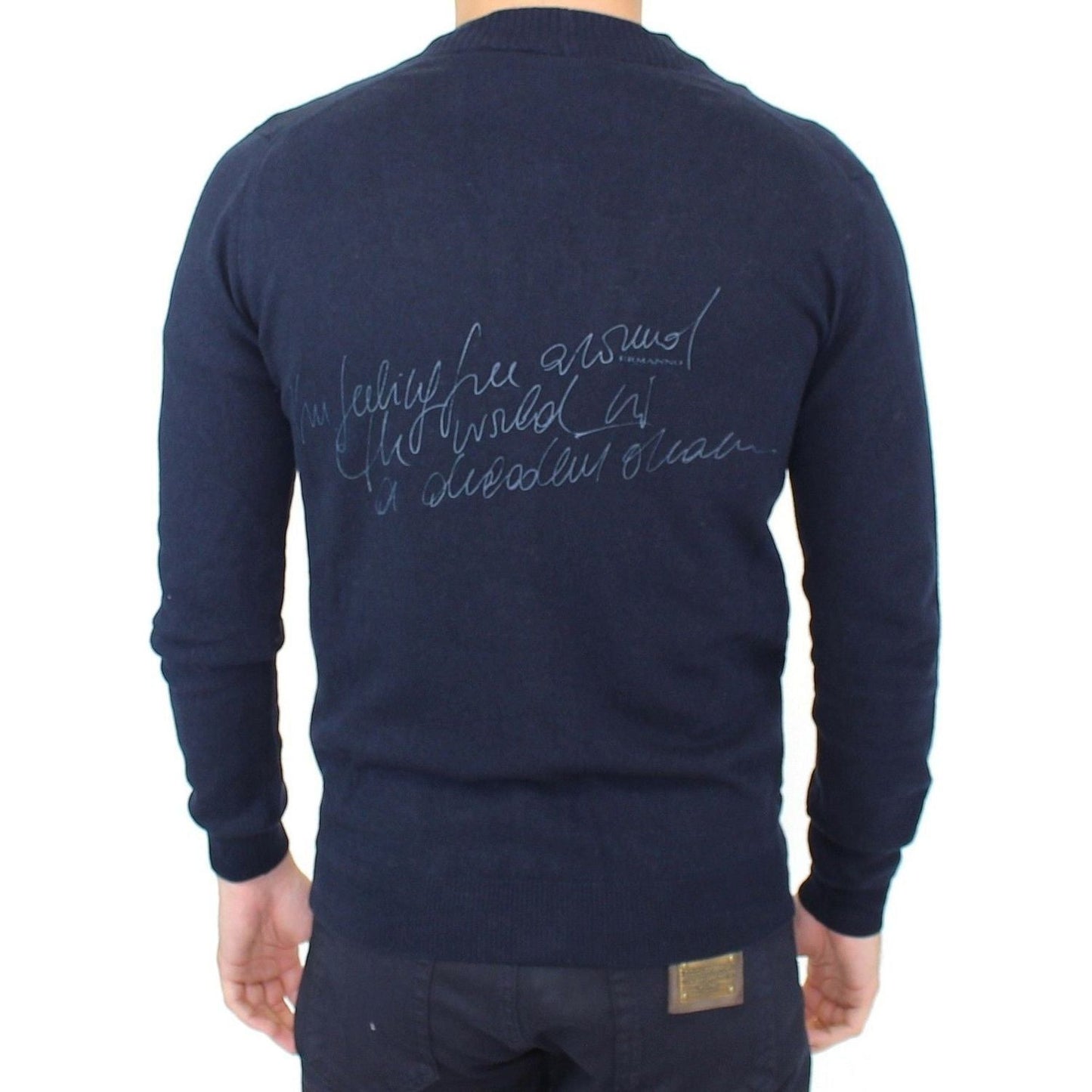 Ermanno Scervino Chic Blue Wool Blend Cardigan Sweater Ermanno Scervino Dark Slate Gray